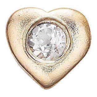 Christina Collect Gold-plated 925 Sterling Silver Topaz Heart Small gold-plated heart with white topaz, model 603-G1
